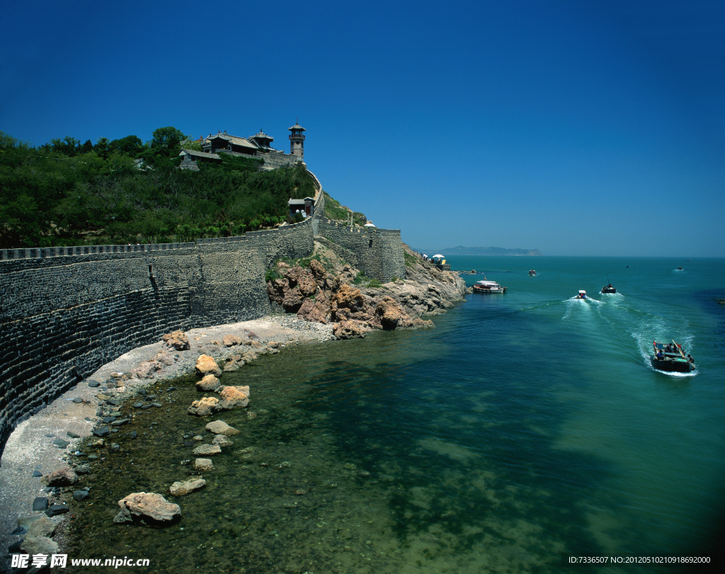 烟台蓬莱阁 海岸远景