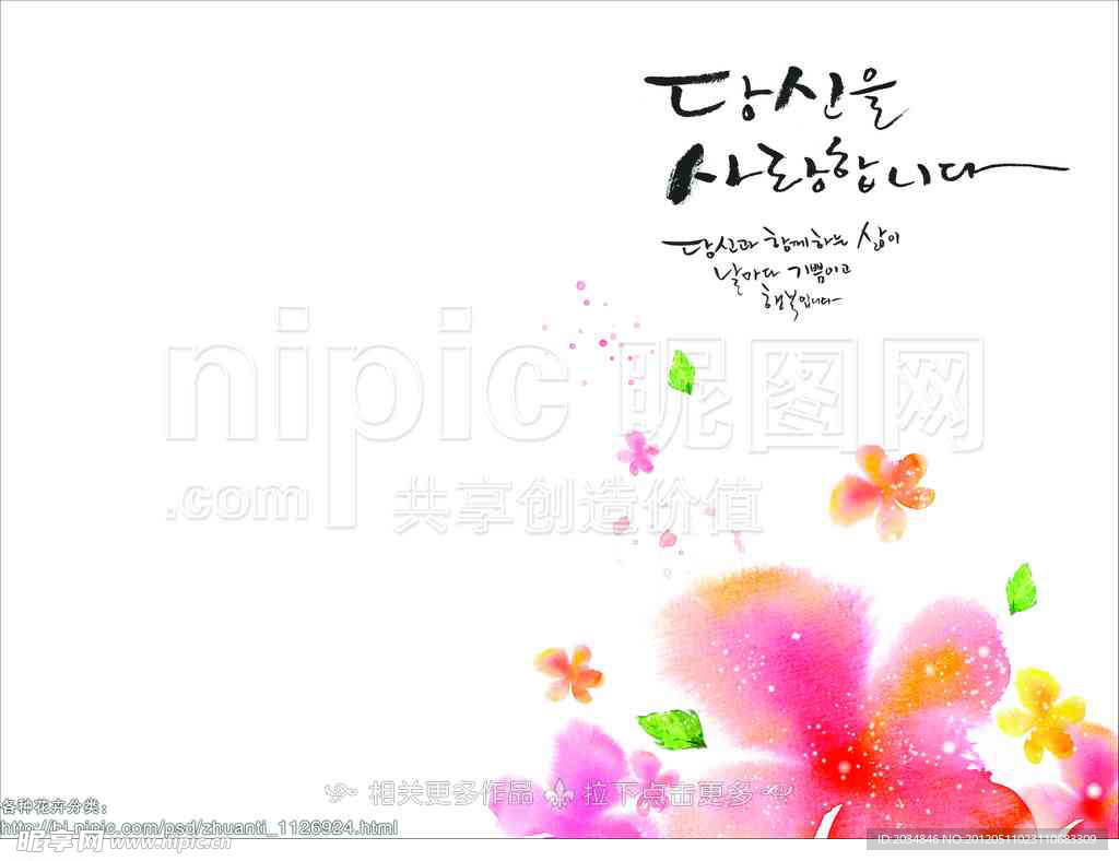 彩色花卉