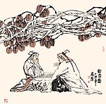 树下古人下棋