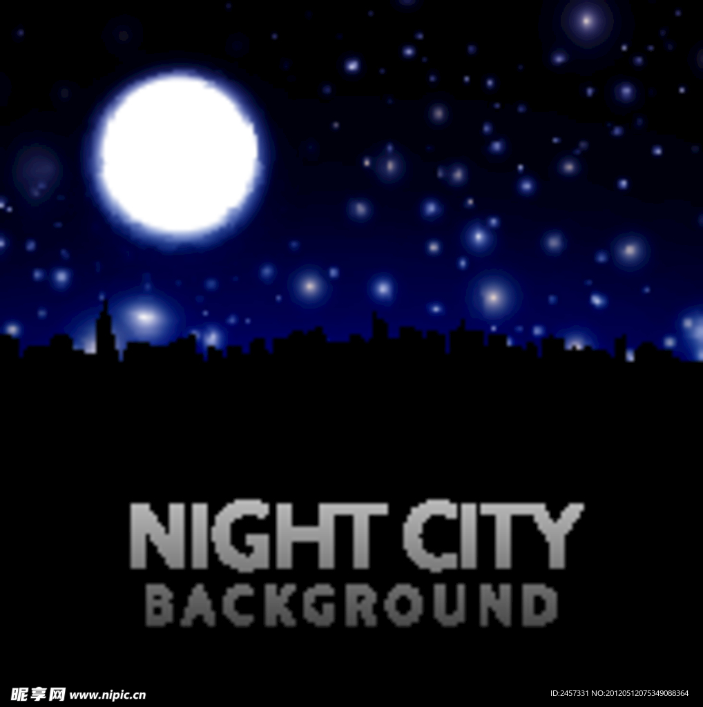 城市建筑夜景剪影