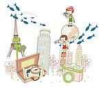 城市剪影图
