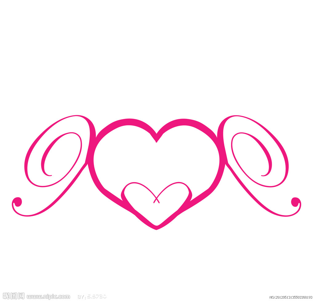 心 双心 logo 2个x 红色 花纹