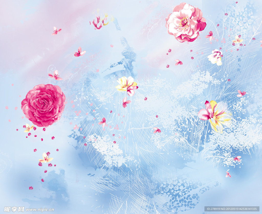 水墨花纹