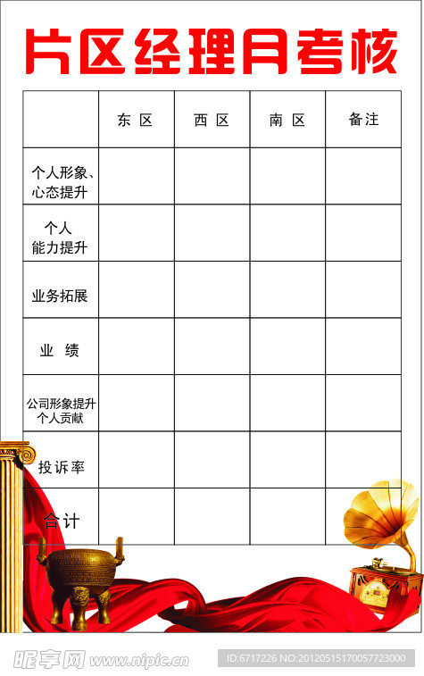 公司员工考核表