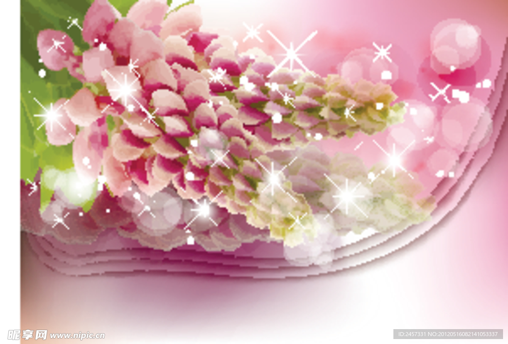 浪漫梦幻花纹花朵 花卡