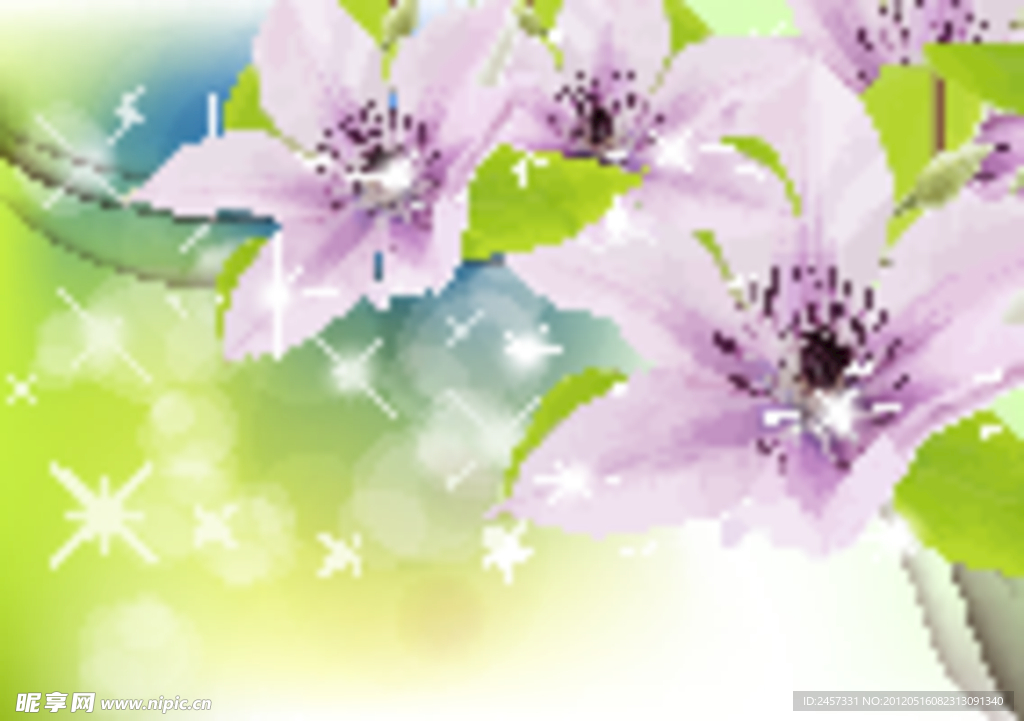 浪漫梦幻花纹花朵 花卡