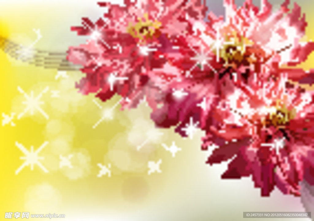 浪漫梦幻花纹花朵 花卡