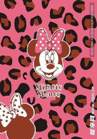 米老鼠 豹纹底 mickey