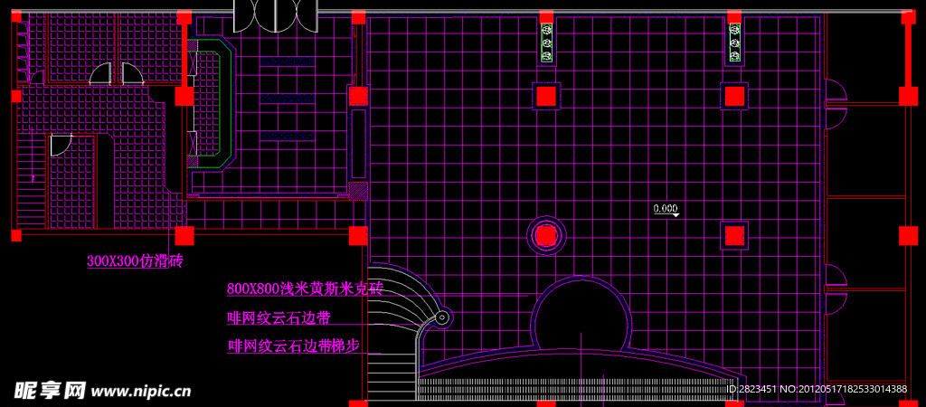 火锅厅 一层地面材料布置