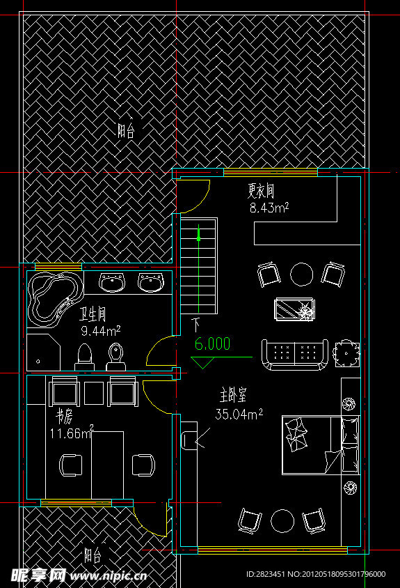 高尔夫别墅 联排住宅三层平面