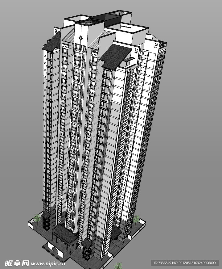 SketchUp高层城市建筑