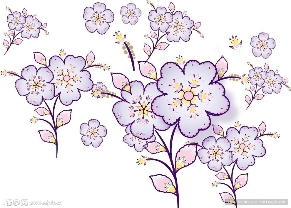 花朵 紫色 点缀 装饰