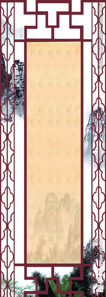 背景墙设计 素材 古典 中国风画框