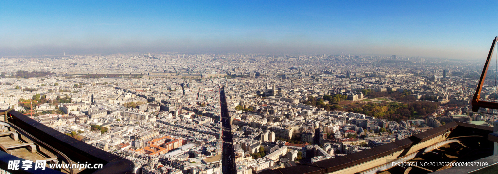 法国巴黎全景高处拍摄