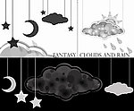 云朵星星月亮雨笔刷