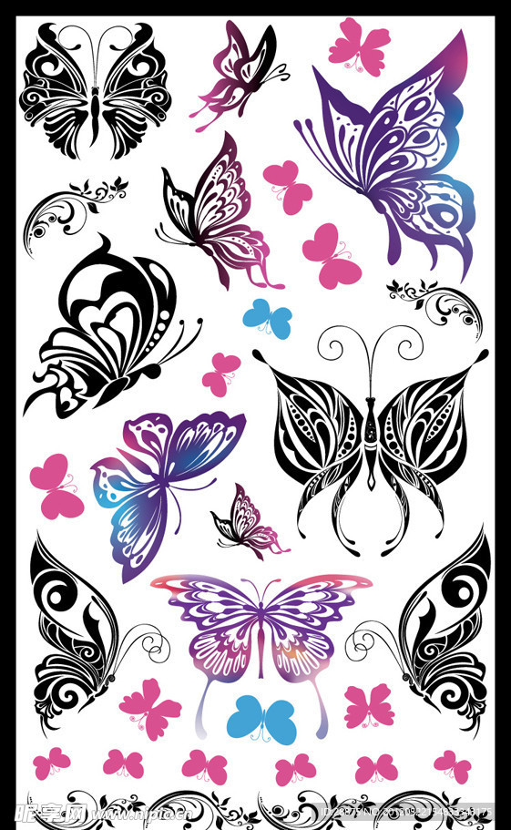 纹身 印花 蝴蝶