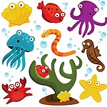 卡通海洋生物
