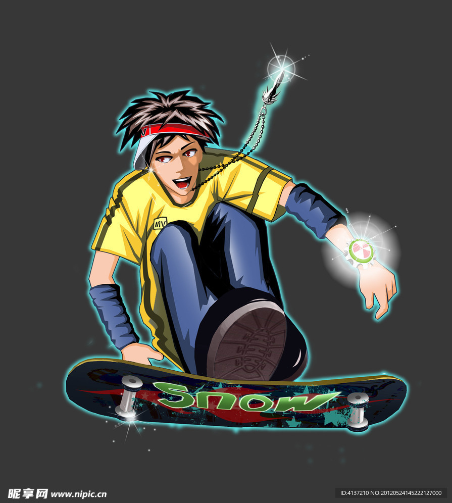 滑板男孩