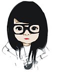 卡通眼镜女