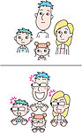 卡通幸福家庭一家人表情