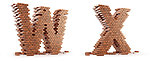 字母砖墙字 W X