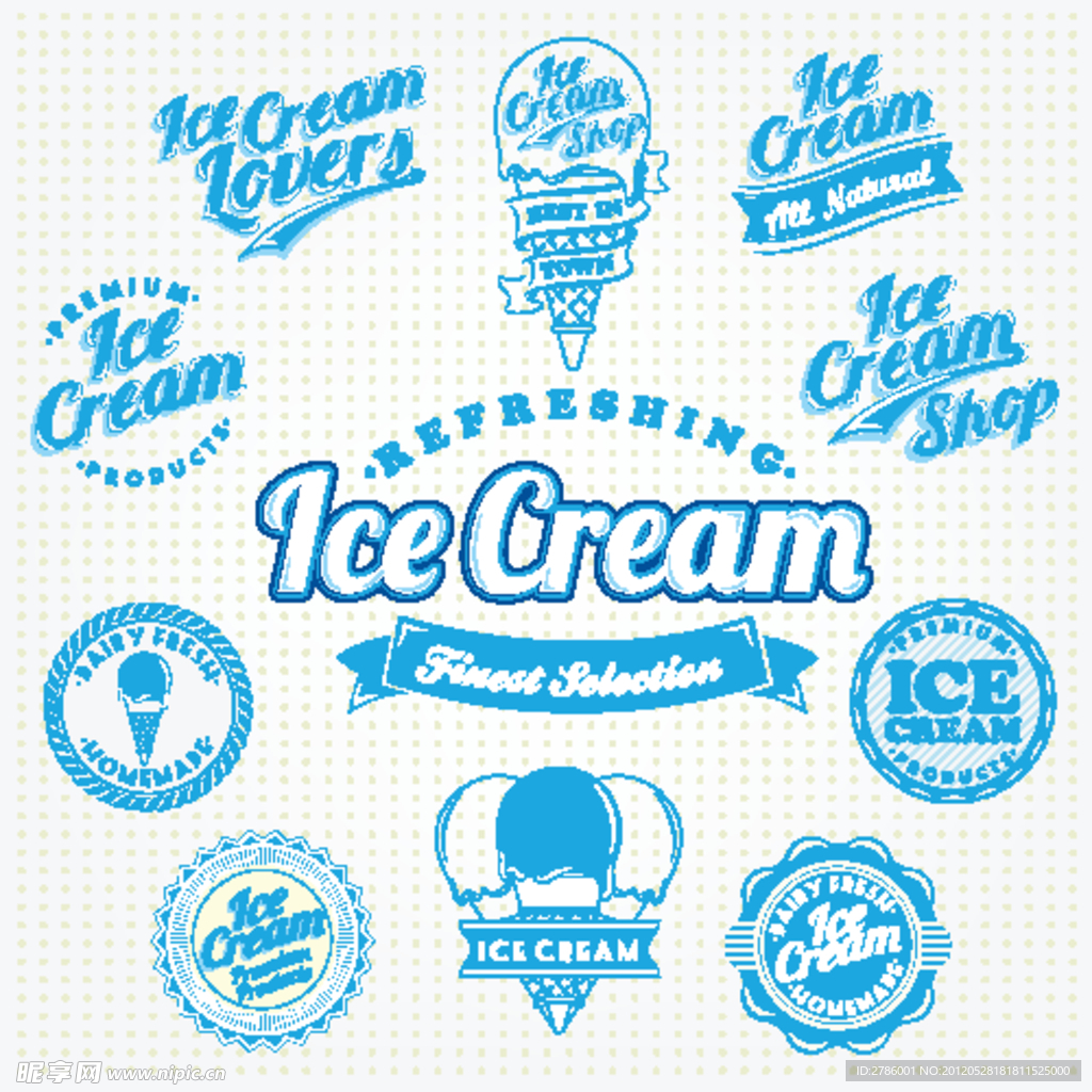 冰淇淋标签贴纸