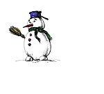 手绘风格雪人