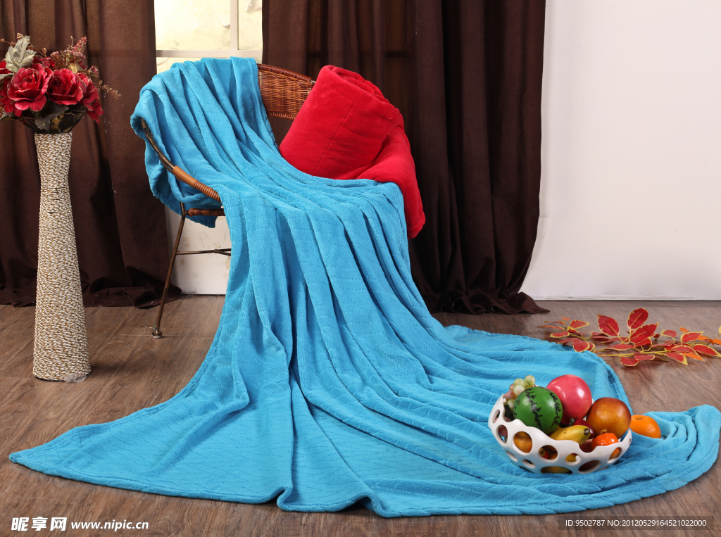 蓝色毛毯