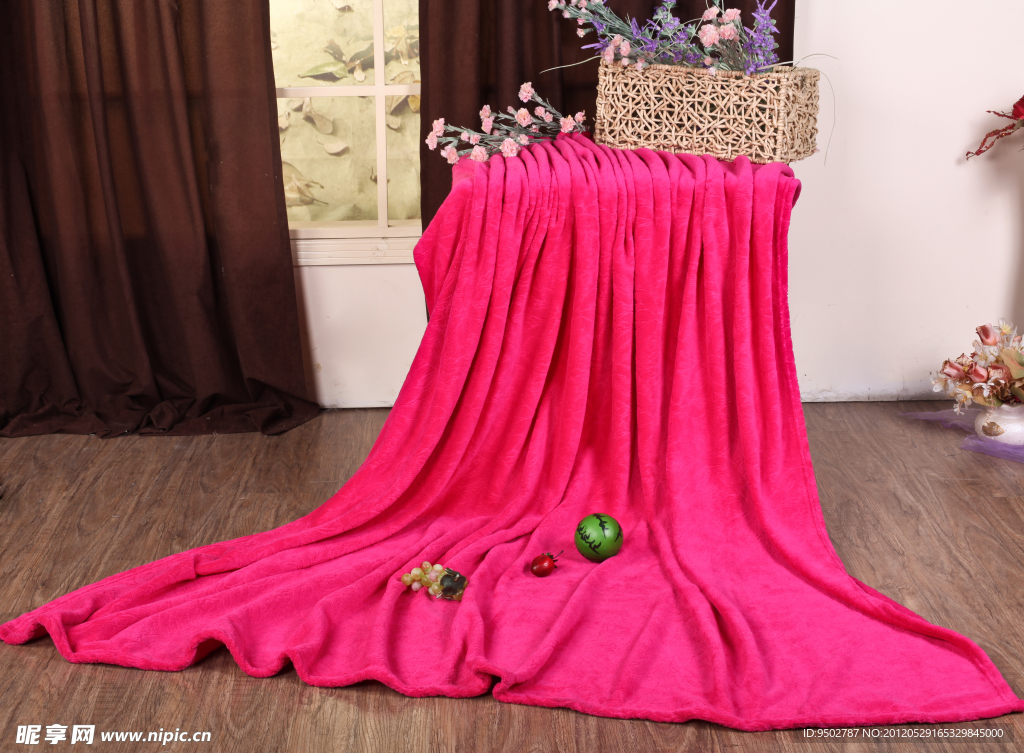 粉红色的毛毯