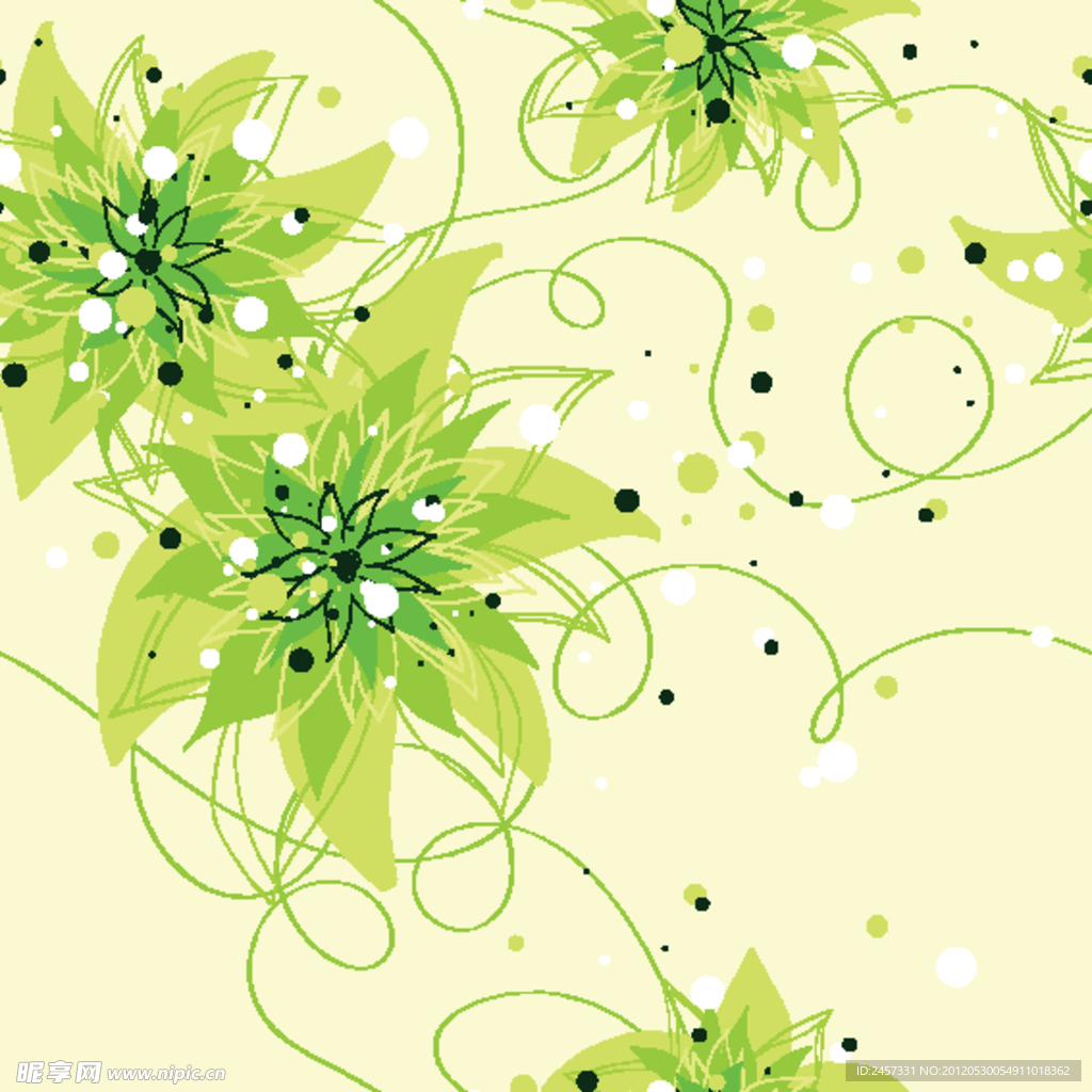绿树梦幻花纹花朵