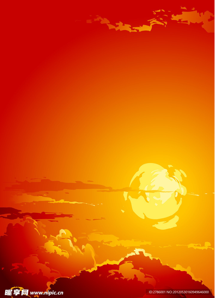 太阳落山矢量图