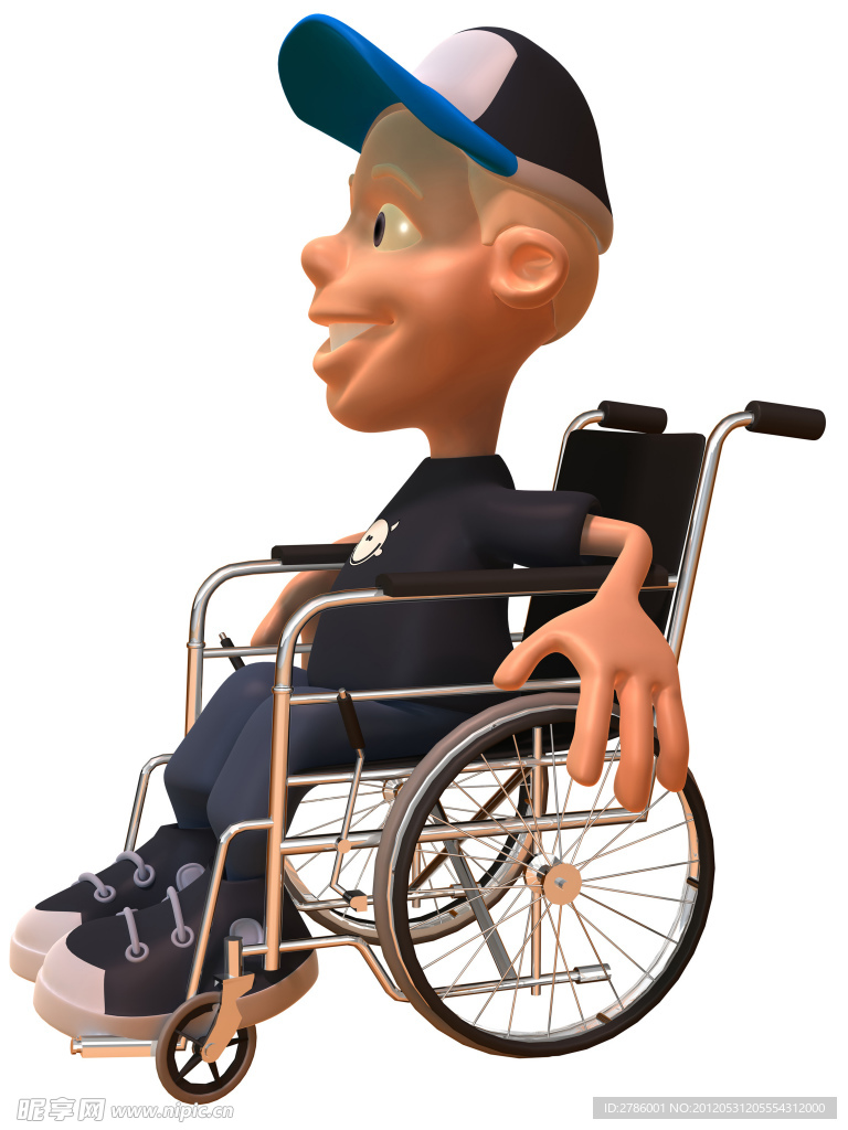 做轮椅的3d小人