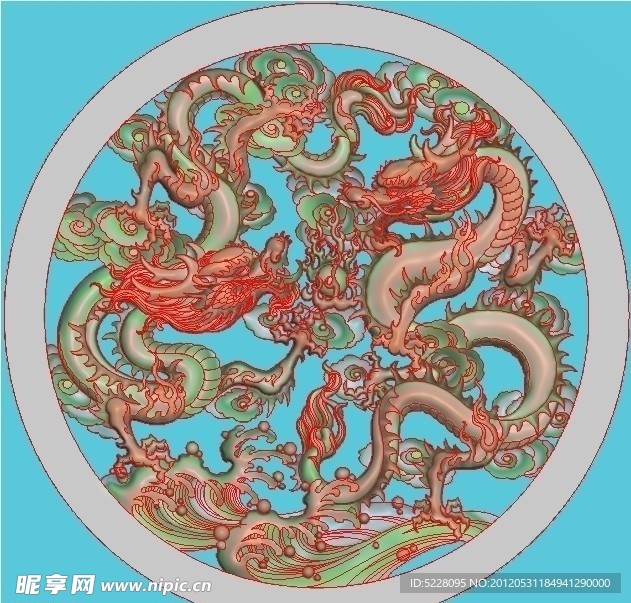 精品双龙挂匾图