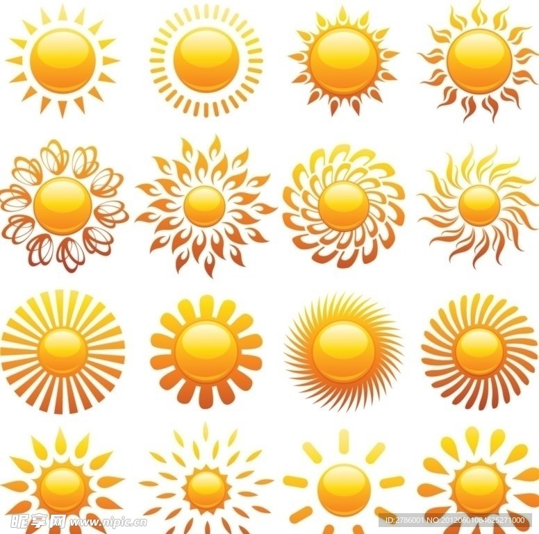 太阳图标矢量