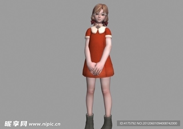 小女孩max模型已绑定
