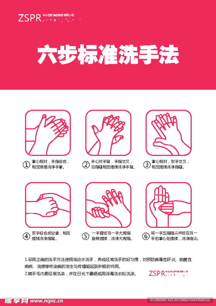 6步标准洗手方法