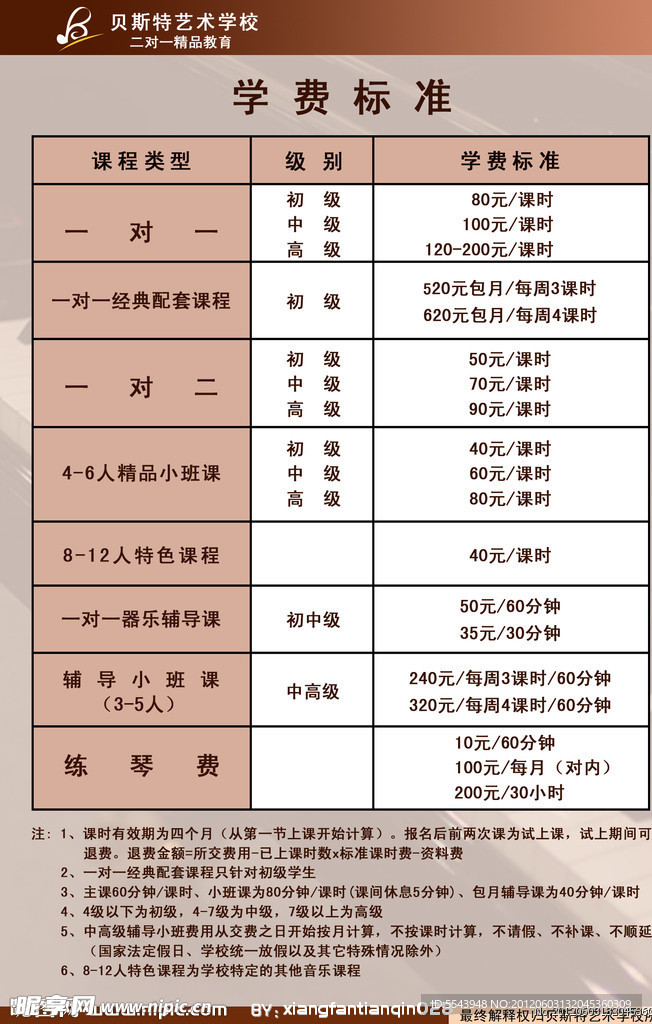 收费标准