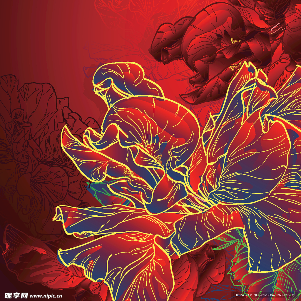 古典梦幻花纹花朵