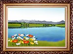 分层山水油画