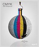 cmyk色彩拼图球体