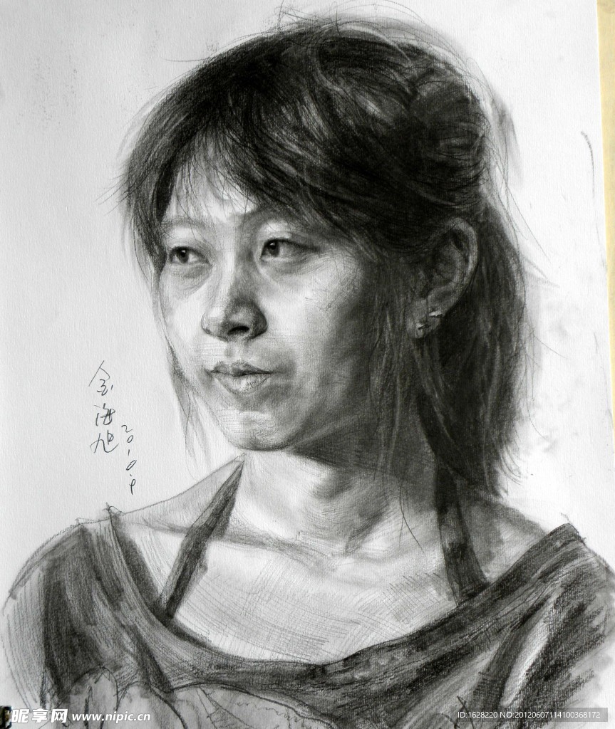女孩素描头像作品