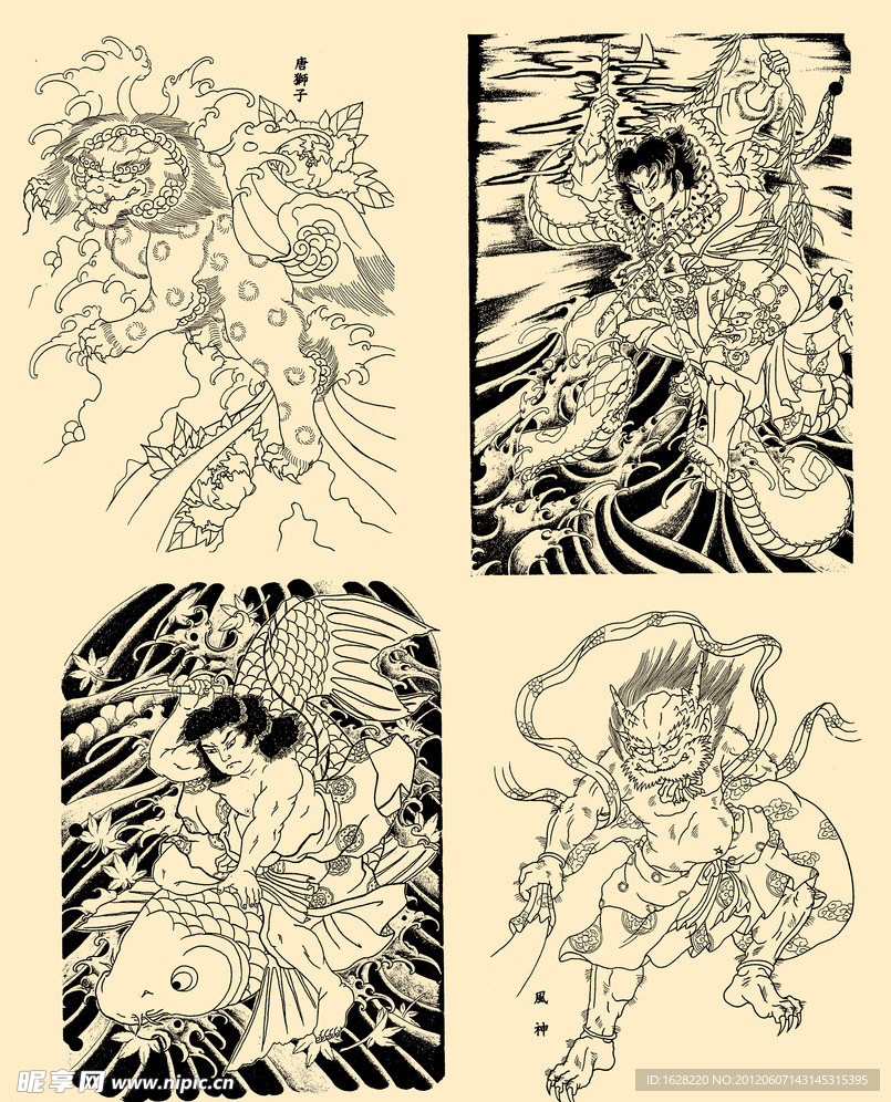 白描人物艺术作品