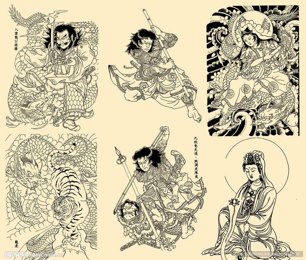 白描人物艺术作品