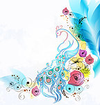 梦幻花纹花朵花卡 玫瑰