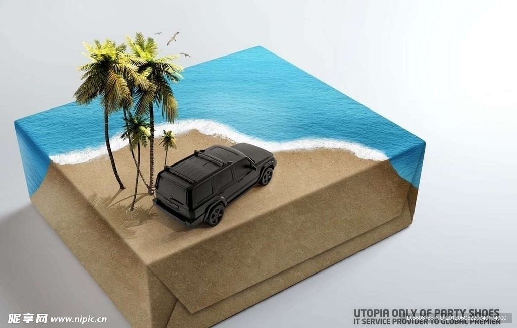 汽车海滩模型