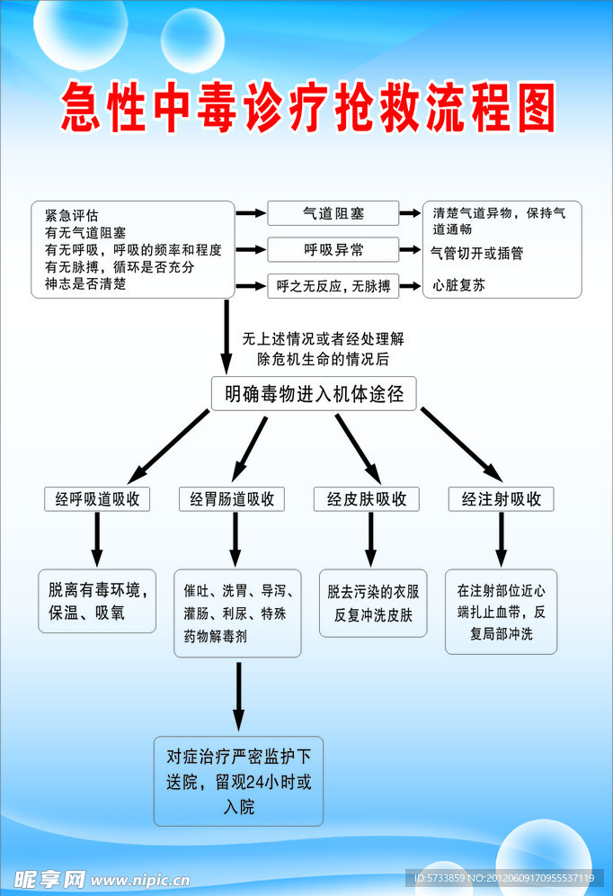 急性中毒诊疗抢救流程图