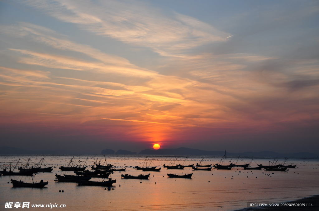 海上落日