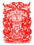 福虎迎春剪纸