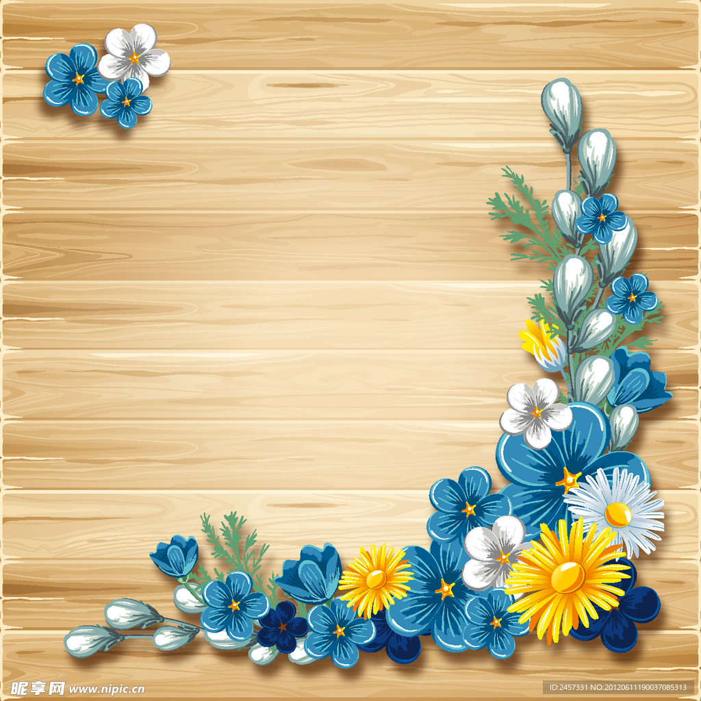 木纹木板 梦幻花纹花朵