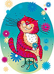 可爱小猫花朵